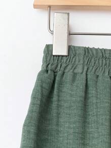 Rusticease 女士简约纯色休闲长裤，夏季 - 綠色 - 查看 7