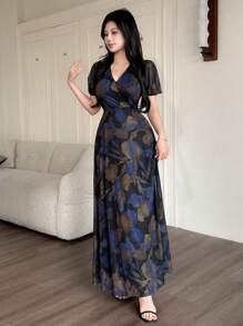 Feyla 女士优雅花卉印花长裙 - 彩色 - 查看 2