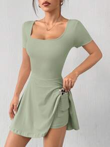 SHEIN EZwear Abito attillato a maglia verde menta mini per donna