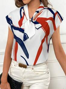 SHEIN Privé 女士短袖休闲简约衬衫，适合夏季