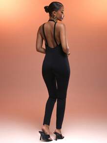 MUSERA Extreme Passform Jumpsuit mit Halter Quer-Trägern, sexy Ibiza-Stil geeignet für Frühling Sommer Urlaub, Strand, elegant sexy Clubwear, Frühling Sommer Urlaub, elegant