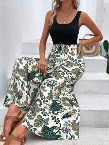 SHEIN LUNE 女士简约时尚夏季连体裤 - 綠色 - 查看 5