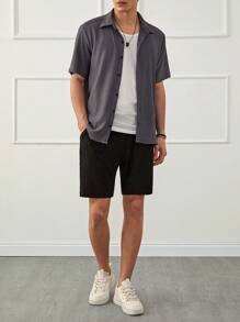 RueChic Conjunto de Camisas regulares para hombres con estampado gráfico por todo el diseño
