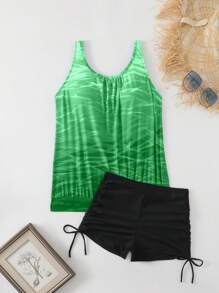 Swim Lushoire 新品畅销女士比基尼套装，海滩/度假风格，凸显身材 - 綠色 - 查看 6