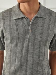 RueChic Chemise polo en maille côtelée régulière, style casual business pour hommes