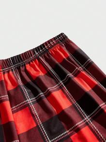 2pcs/Set Men's Plaid Casual Lounge Pants, Fall Winter Clothes