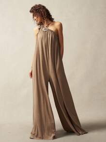 Bohemela BOHO Solid Color Knit Loose Asymmetrical Neck Women's Jumpsuit Women Summer Clothes Women Jumpsuits Casual Jumpsuits For Woman Women Jumpsuits