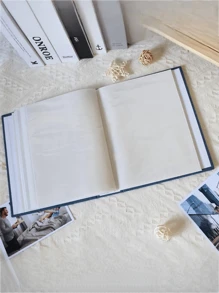 SHEIN Linen Cover Flowers Photo Album With Display Window: Modern Simplicity, Holds 200 Photos, Photo Frame Perfect For Family Memories And Gifts Easter Home Decor Wedding Decor