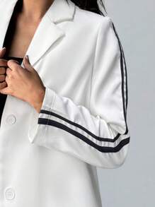 Aloruh Striped Lapel Single Breasted Suit Jacket, Suitable For Casual Wear In Spring And Autumn