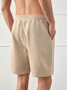 RueChic Men Summer Letter Printed Regular Short - Beige - View 2