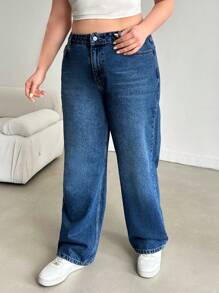 RueChic HIGH WAIST STRAIGHT JEAN STYLE CASUAL - Medium Wash - View 5