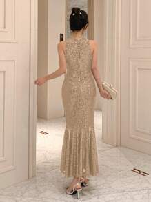 DAZY Women's Elegant Sleeveless Sequin Mermaid Dress Summer Prom Dress Party Women Sundress