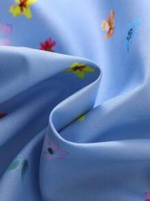 SHEIN Baby Girl Floral Print Casual Spaghetti Strap Dress Girls Summer Dress Spring Dresses For Girls Baby Girl Spring Dress - Blue - View 6