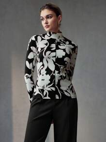 MOTF PREMIUM Camiseta ajustada con estampado floral - Multicolor - Ver 5