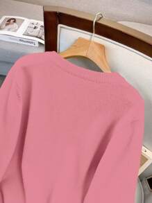 SHEIN LUNE 女式加大码圆领单排扣休闲优雅长袖开衫