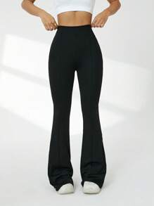 SHEIN Sport Studio Women's Sports Yoga Flared Pants With Back Pocket