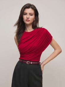 BizChic Red Women's Casual Off Shoulder T-Shirt, No Wrinkle, Suitable For Spring And Summer - Red - View 5