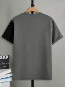 Manfinity Homme 男士撞色圆领休闲短袖 T 恤