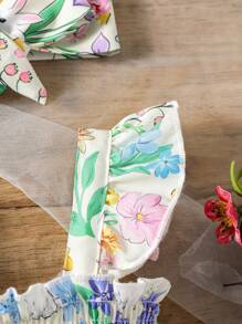SHEIN Vintaside Kids 女婴花卉印花休闲节日连衣裙 - 彩色 - 查看 4