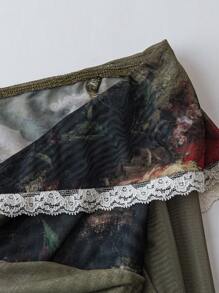 Large Turndown Collar Off Shoulder Twist Long Sleeve T-Shirt, Spring/Summer New Edition Fall Cloth For Women - Green - View 4