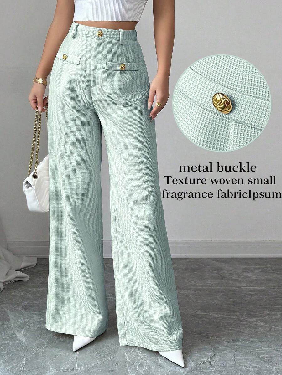 Chiquease Apricot Color Textured Fabric Casual Pants For Young Ladies, Suitable For Daily Wear, Office, And Family Gatherings In Autumn/Winter Women Clothing Pants Spring Pants For Women Bottoms Women Pants Woman Pants Fall Cloth For Women - Green - View 1