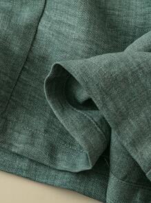 Rusticease 女士简约纯色休闲长裤，夏季 - 綠色 - 查看 4