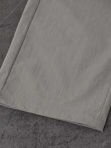 SHEIN Tween Boy Solid Color Elastic Waist Loose Wide Leg Long Pants - Grey - View 7