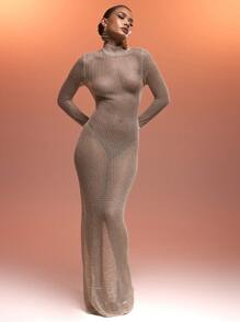 MUSERA Áo ren dài tay cổ tròn buộc dây, ôm sát, gợi cảm kiểu Ibiza, phù hợp cho kỳ nghỉ xuân hè, phong cách miền Tây, cao bồi, boho, hippie, bohemian, lễ hội, đêm hội, ngày lễ. - Vàng - Xem 5