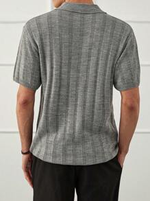 RueChic Chemise polo en maille côtelée régulière, style casual business pour hommes