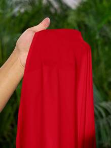 Slaydiva Vacation Sexy Low Neck Backless Cinched Waist White Dress - Red - View 6