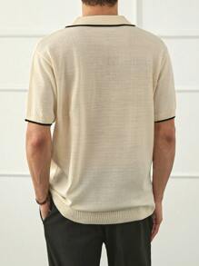 RueChic Polo en tricot uni décontracté pour homme