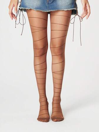 Grunge Punk Medias/Pantimedia/Leggings a rayas para mujer, aptos para combinar con faldas cortas