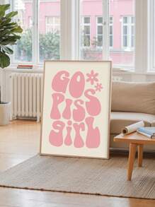 SHEIN 1 件励志名言墙饰、趣味印刷帆布印刷墙画、赋权海报、积极肯定艺术印刷品、大胆陈述画作、平面设计艺术品、家居装饰、房间美学、海报、理想礼物，适用于客厅、卧室、浴室、咖啡厅 - 彩色 - 查看 7