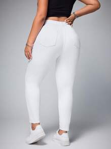 SHEIN ICON 大码休闲百搭纯色修身牛仔裤