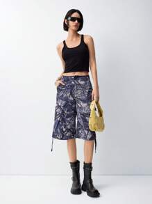 LYSMO Women's Heavy-Duty Leaf Pattern Cargo Shorts - Multicolor - View 5