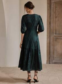 Anewsta 女士白色V领镂空刺绣花卉连衣裙，优雅派对度假夏季海滩装扮，情人节