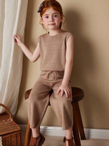 Blossori Young Girls Mint Green Co-Ord Set, Nature Inspired, Spring/Summer - Khaki - View 5