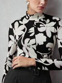 MOTF PREMIUM Camiseta ajustada con estampado floral - Multicolor - Ver 7