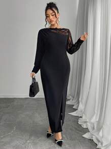 Modelyn Plus Size Simple And Fashionable Dress, Suitable For Summer - Black - View 5