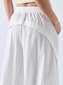 LYSMO 2025 New Arrivel Spring-Summer Cool Ice Silk Trousers With Distressed Stitch Details, Simple And Casual For Daily Commuting - White - View 5