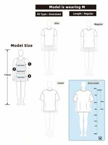 Aesthetic Post 男士 V 领字母印花短袖宽松休闲 T 恤 - 寶藍色 - 查看 5