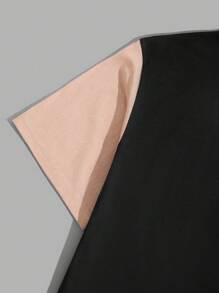 RueChic Conjunto de camisetas regulares de algodón para hombres con bloques de color y parches
