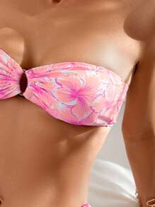 SHEIN Swim Conjunto de traje de baño para mujer (Diseño con estampado aleatorio, licenciado)