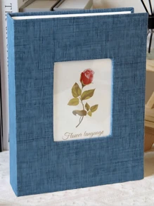 SHEIN Linen Cover Flowers Photo Album With Display Window: Modern Simplicity, Holds 200 Photos, Photo Frame Perfect For Family Memories And Gifts Easter Home Decor Wedding Decor