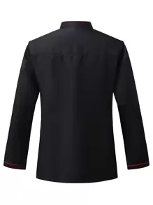 Manfinity Homme Men's Chef Shirt, Minimalist Style Suitable For Summer, Chef Uniform