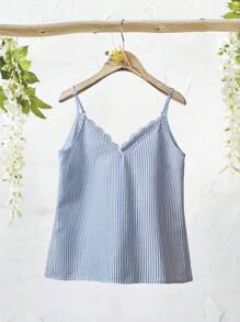 Rusticease Top de camisola a rayas para mujer, minimalista y de moda, adecuado para el verano