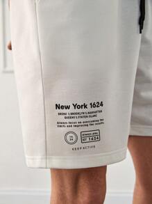 RueChic Men Black And White Letter Printed Regular Short - Black and White - View 6