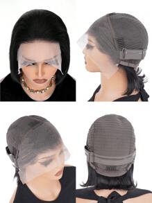 Transparent Lace Straight 13X4 Bob Wig Human Wig Natural Black Color Pre Plucked Natural Hairline Short Bob Human Hair Wigs For Women - Natural Black - View 6