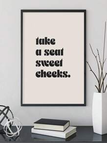 1 件无框趣味印刷墙面艺术装饰、幽默艺术品、休闲文字设计帆布印刷墙画、时尚名言海报、积极谚语画、励志短语家居装饰、海报、房间美学、理想礼物，适用于客厅、卧室、浴室、咖啡厅、无框