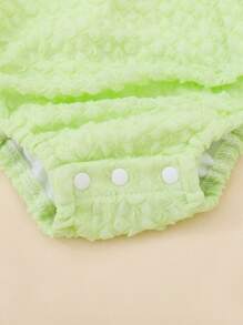 SHEIN 2pcs/Set Infant Girls' Casual & Elegant Cute 3D Floral Embroidery Bodysuit, Spring/Summer - Multicolor - View 5